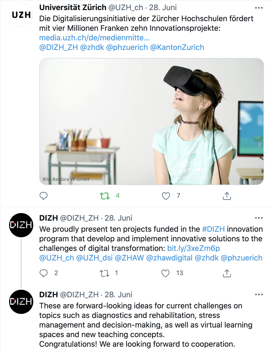 Twitter DIZH supports Digital Planet